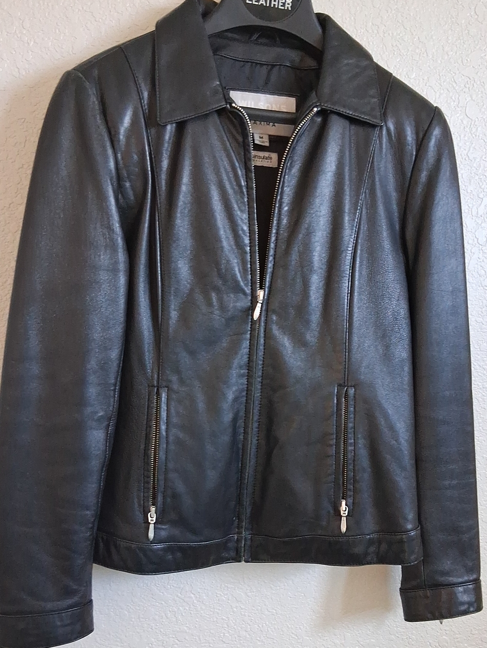 Maxima Black Leather Jacket with Thinsulate